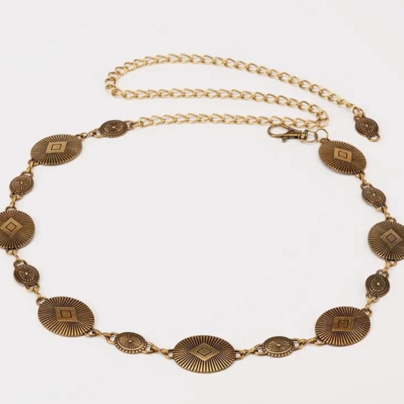 Tassel Chain Coin Belts Metal Waist Chains Belt Women Casual Fashion Accessories - Picture 3 of 3